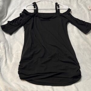 Black Cold Shoulder Blouse